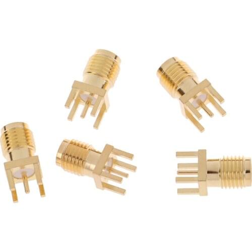 5Pcs/lot SMA-KE Female Jack Solder Nut Edge PCB Clip Straight Mount RF Connector
