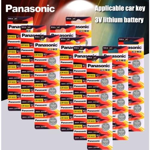 50pcs Panasonic cr1632 button cell coin battery 3v watch remote control car keys DL1632 ECR1632 GPCE1632 lithium battery
