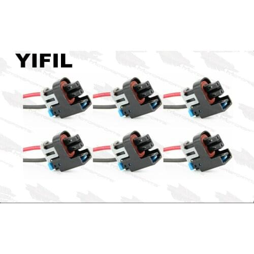 6pcs/lot 2 Pin/Way Mini Fuel Injector Connectors Plugs Clips Pigtails Quick Disconnect For Delphi Buick