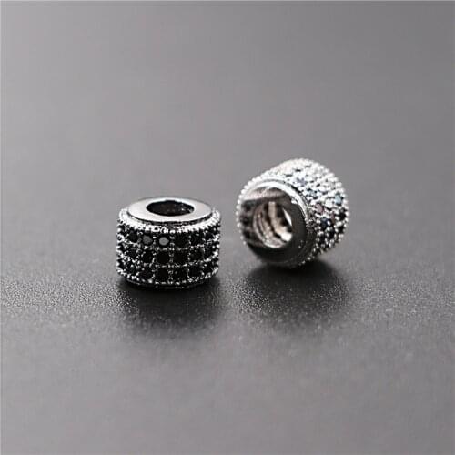 Handmade DIY accessories copper inlay zircon oval shape beads jewelry accessories connectors