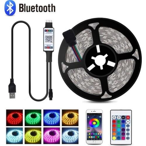 Bluetooth Controller Wall Light USB RGB Night Light Music LED Strip Waterproof TV Backlight Bedroom Ceiling Decoration Wall Lamp