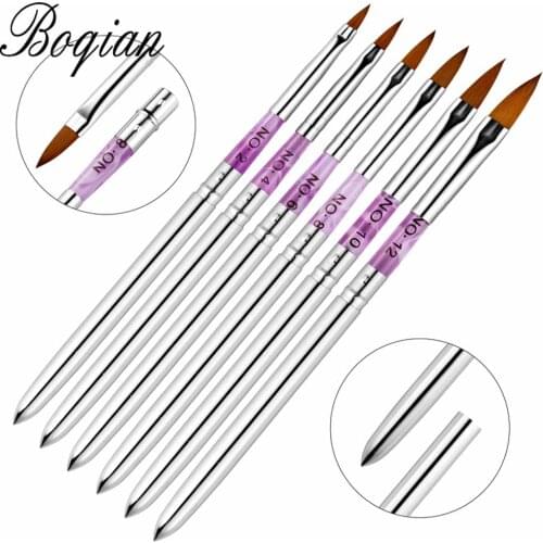BQAN 1PCS New 3D Carving Flower Nail Art Brush Pen Drawing Painting for UV Gel Manicure Hot Handle Nail Brush Tools