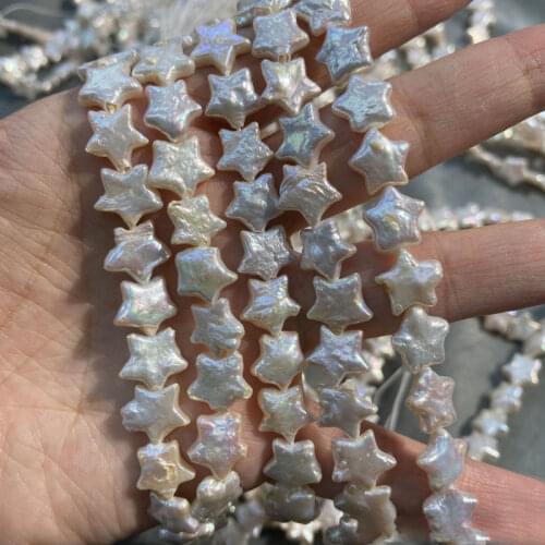 8-15mm Natural Top Freshwater Star shape Keshi Pearl Beads 16"