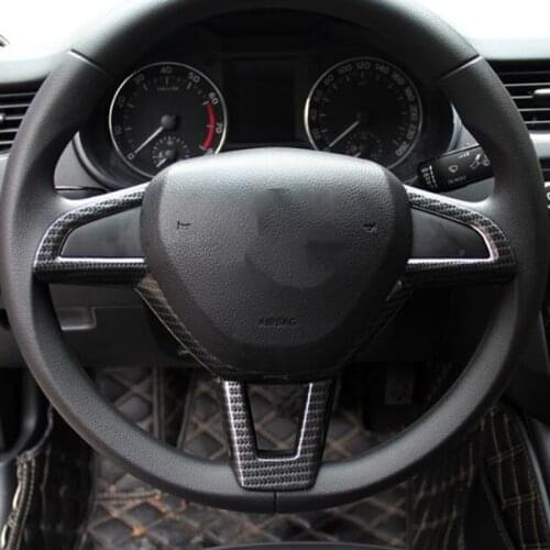 For Skoda Superb Car Styling Auto Accessories 2016 2017 2018 ABS Chrome Car Steering wheel Button frame Cover Trim