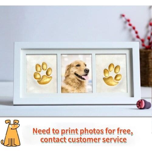 Dogs Paw Print Souvenir Pets Paw Print Photo Frame DIY Cats Paw Print Clay Souvenir Pet Print Photo Pet Memorial