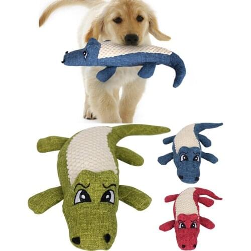 Pet Dog Toy Linen Plush Animal Toy Dog Chew Squeaky Cleaning Teeth Toy Chew Training Supplies for Small Dogs