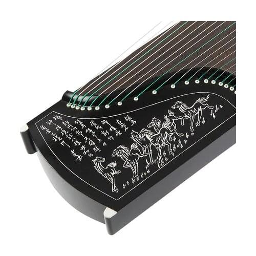 Imitation Ebony 10 Level Playing Guzheng Carved Models Chinese 21 Strings Zither Music Instrument with Full Set of Accessories