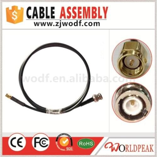 Free shipping 5 pcs cable assembly BNC male to SMA male RG174 cable 15cm