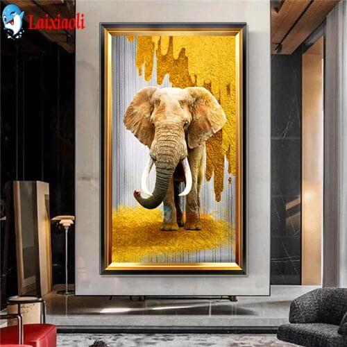 DIY Diamond Painting gold Animal elephant Diamond Embroidery Riches Elephant Picture Cross stitch Home Decoration Holiday gift
