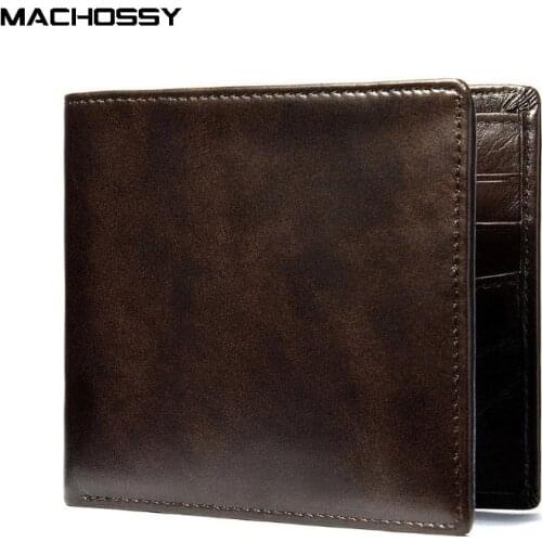 New Soft Leather Wallet Ultra thin Mens Genuine Leather Wallets Man Small card holder Wallets Vintage Short Purse for Male