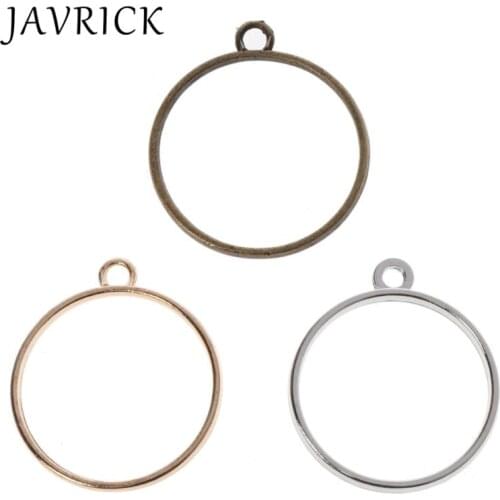 10Pcs Round Pendant Press Flower DIY UV Resin Blank Frame Bezel Jewelry Making