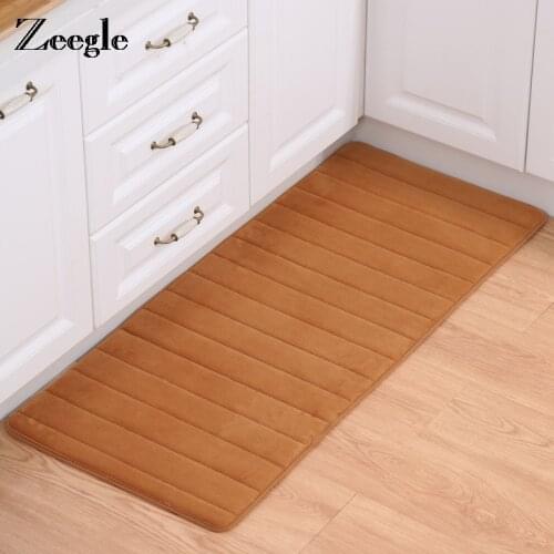 Zeegle Memory Foam Kitchen Mats Bathroom Floor Mat Non-slip Carpets For Living Room Washable Kitchen Rugs Home Entrance Doormat