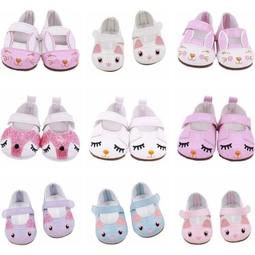 Doll Shoes Princess Cute Rabbit For 18 Inch American&43Cm Baby New Born Doll Accessories Our Generation Girls Doll Clothes Toy