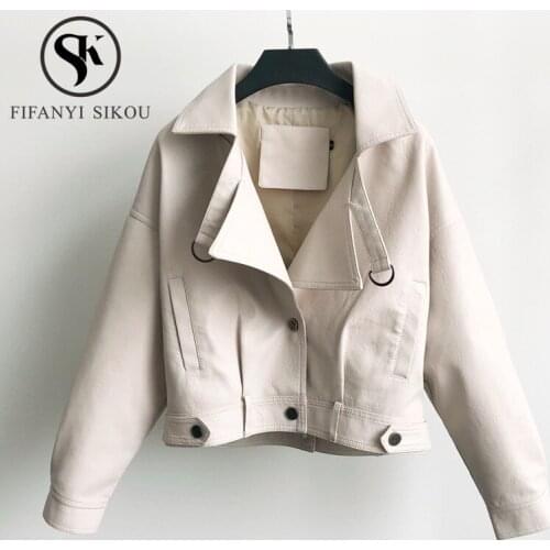 PU Leather Jacket Women 2020 Spring Fashion Motorcycle Short Coat Female Black Red Bomber Faux Leather Jackets Loose Outwear