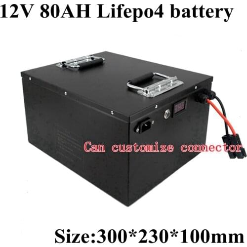 Lithium 12v 80ah Lifepo4 Bateria with 100A BMS for LCTV Emergency Lighting Compressor-fridge Caravan Inverter +5A Charger