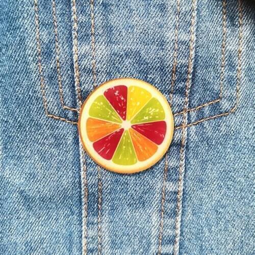 Fashion Brooch Pins For Backpacks Vintage Orange Badges Cute Clothes Accessories Jewelry Wholesale