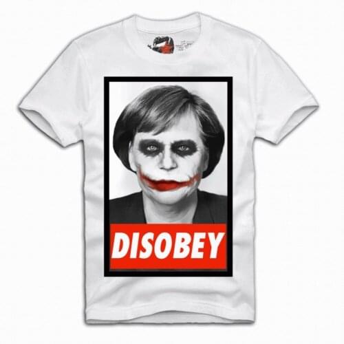 Men 2019 Brand Clothing Casual Male Designing Disobey Merkel Trump, Nato, Eu, Ukraine, Putin,Nsa, Joker Comfortable Male Shirt