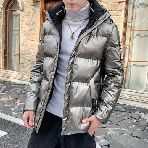 Q&Z 2021 Thick Warm Men Winter Jacket Parka Casual Loose Harajuku Mens Oversized Parkas Coats Hooded Print Clothes Winter Coat