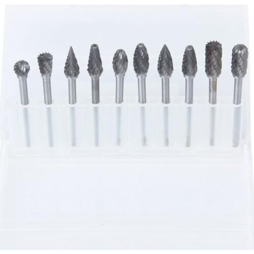 10pcs Carbide Rotary Burrs Set For Metal Carving Polishing Engraving