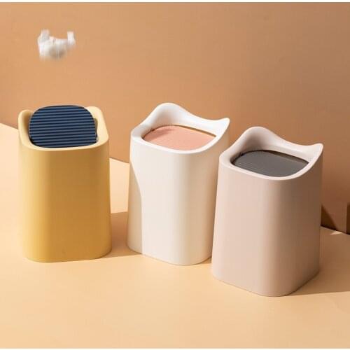 Desktop dustbin Nordic mini office paper basket ins bedroom living room creative cute small garbage box garbage bin trash bin