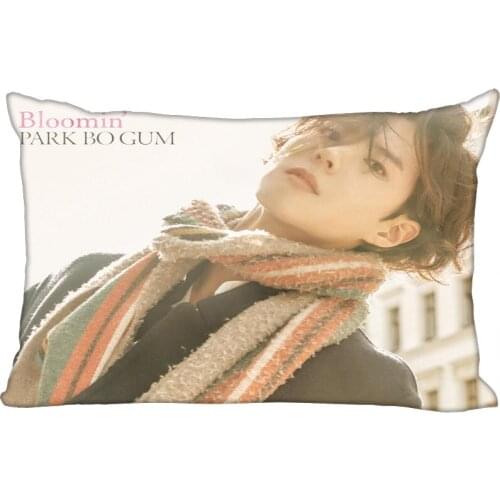 New Custom Park Bo Gum Printing pillowcover Two sides Standard Satin Silk Soft Rectangle Pillowcases zipper More size
