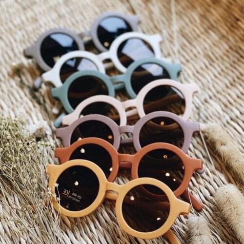 2021 New Round Childrens Sunglasses Infants Retro Solid Color Ultraviolet-proof Kids Fashion Sun glasses Classic Kids Eyewear