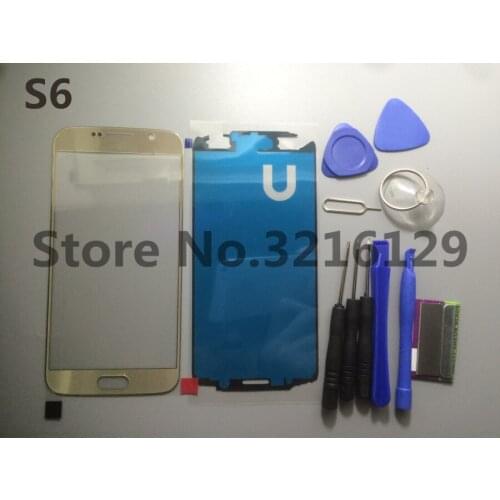 New Original LCD Front Screen glass for Samsung Galaxy S6 G920 G920F G920FD Outer Glass Lens Panel+Sticker+Tools
