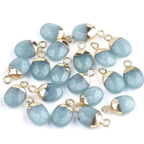 Electroplated Oval Stone Pendant DIY Handmade Ornament Accessories jewelry making supplies evil eye charms for jewelry making