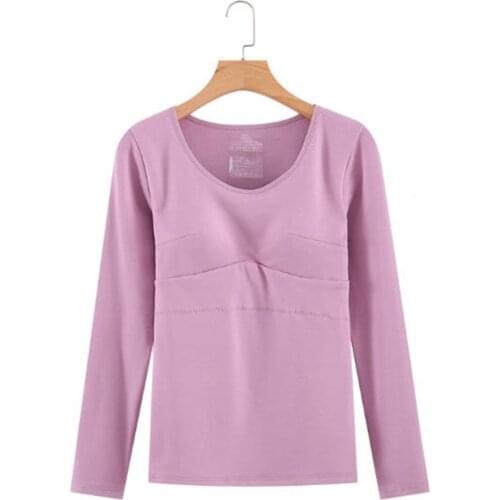 Plush Thicken Warm Sleepwear Women Autumn Winter Bottoming Tops Bra Padded Cotton Pajamas One Piece Slim Nightwear Pijama Mujer