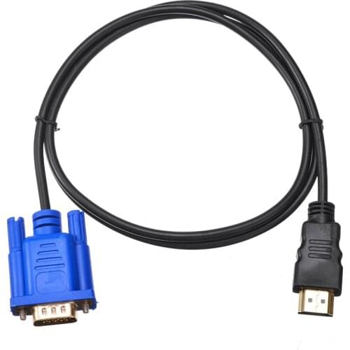 Pohiks 1pc 1080P HD With Audio Adapter Cable HDMI-compatible TO VGA Cable Gold-plated Connector Cable