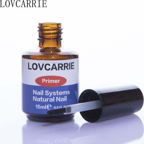 LOVCARRIE 15ml Nail Primer Acrylic Gel Nails Dehydrator Kit Thick Rubber Base Coat Top Coat No Wipe Set for Nail UV Gel Polish