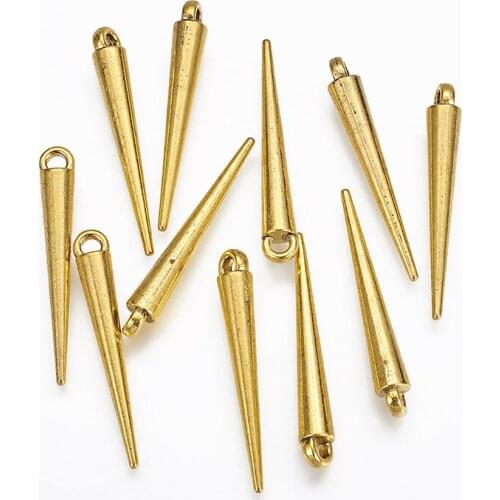 Multi-Color Optional Tibetan Silver Cone Pendant DIY Vintage Jewelry Accessories Ornament Accessories 10 PCs/Bag