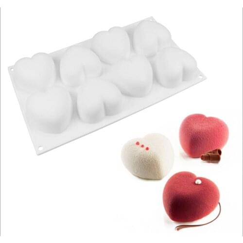 Silicone Food Mould 3D Heart-Shaped Household Cake Mold Baking Mold for Biscuit Bread Mousse Chocolate