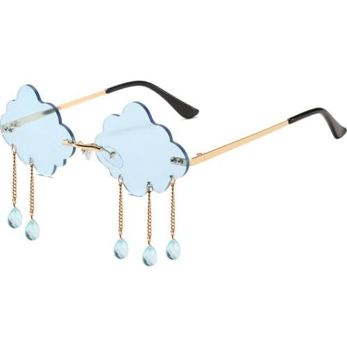 Vintage Clouds Tassel Steampunk Sunglasses Fashion Rimless Driving Glasses Women Men Frameless Punk Glasses Shades Uv400