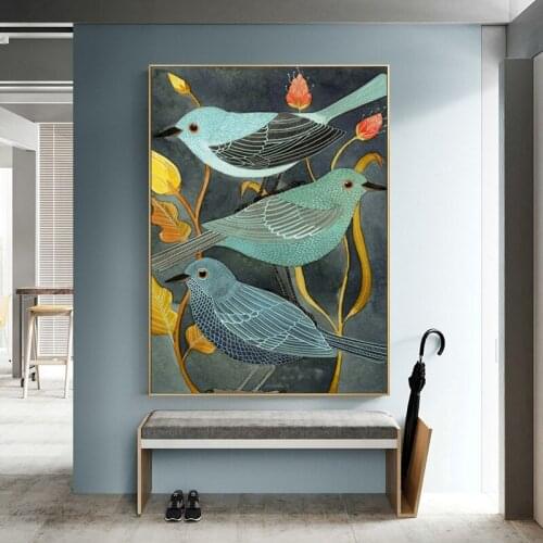 Modern Vintage Birds Canvas Painting Animal Nightingale Art Prints and Poster Modern Wall Art Picture for Living Room Home Decor