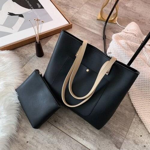 CGCBAG Fashion Women Tote Bag Solid Simple High Capacity Shopper Bag Female Casual Korean Style Leather Portable Handbag