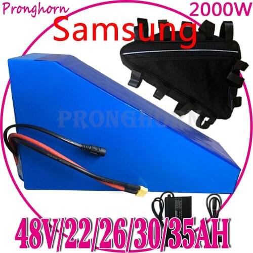 48V 1000W 1500W 2000W Triangle Battery 48V 20Ah 21Ah 22Ah 25Ah 30Ah 35Ah Electric Bicycle Lithium Battery With 54.6V Charger