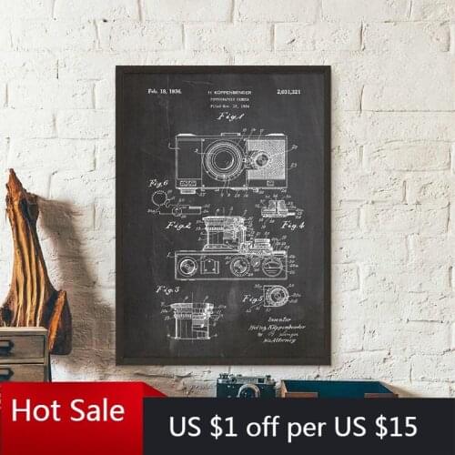 Camera Patent Vintage Poster Canvas Painting Art prints Retro Camera Blueprint Photo Wall Art Decor Aesthetic Room Decor