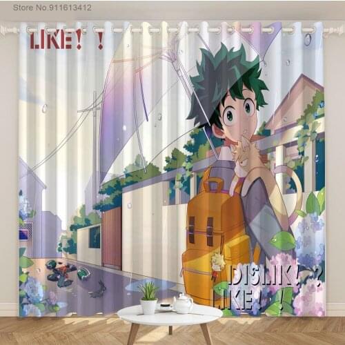 Japan Anima My Hero Academy Blackout Curtains for Bedroom Cartoon Kids Living Room Home Shading Insulation Window Drapes