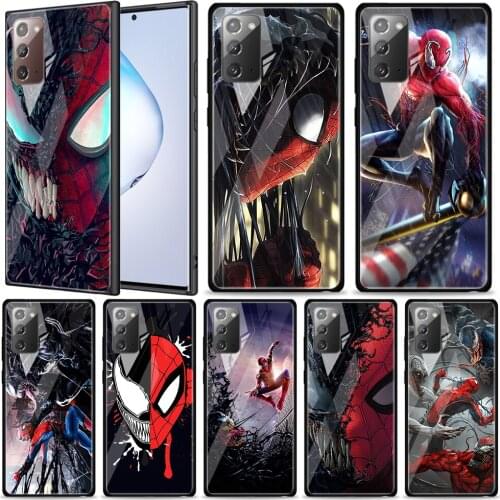 Spiderman And Venom Tempered Glass For Samsung Galaxy Note 20 Ultra 10 9 8 Plus Lite A70 A50 A40 A30 A20 A10 Phone Case