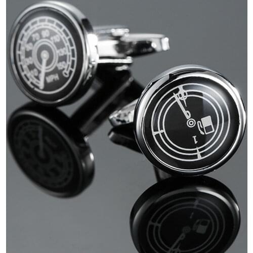 High quality speedometer cuff links new fashion jewelry car dashboard cuff links mens wedding shirt suit badge pin gift