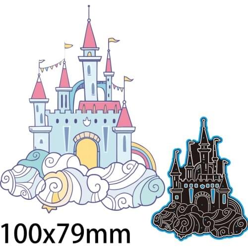 100*79mm Castle Cutting DIES Stencil DIY Scrapbook Embossing Card Craft Template Paper Photo Album