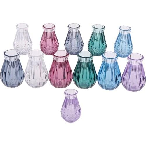 2pcs/set Colorful 1:12 Mini Model Doll House Flowerpot Vase 1/12 Scale Handcrafted Dollhouse Decoration Accessories