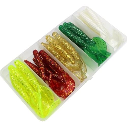 25pcs/Box 8cm 5g soft bait sea fishing wobbler jigging fishing lure silicone bait soft worm Set and Tackle Artificial Trout Bait