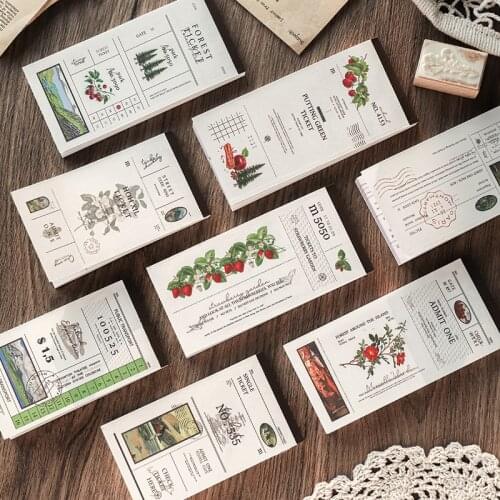 50sheets/pack Ticket Note Paper Memories of Norman Series Vintage Tearable Handbill Message Decoration Material Paper 8 Models