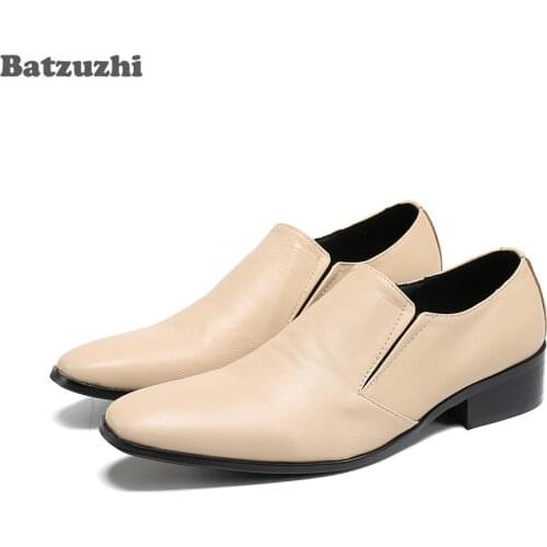 Batzuzhi Fashion Handsome Men Shoes Pointed Toe Genuine Leather Dress Shoes Men Business Formal Oxfords Chaussures Hommes