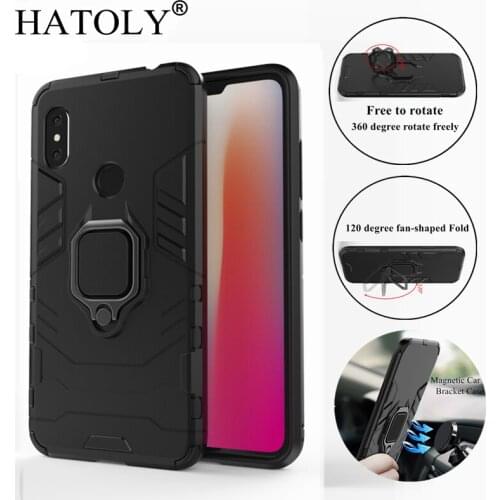 For Xiaomi Redmi Note 6 Pro Case Cover Magnetic Suction Ring Bracket Cases Silicon Hard Armor Cover for Xiaomi Redmi Note 6 64gb