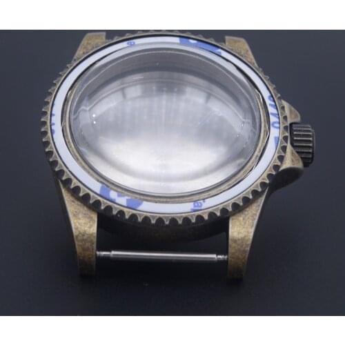 Retro Case Bronze watch case For Seiko SK007 SKX009 fit NH35 NH36 Movement Water Resistance Case Arched Glass Man Watch Case