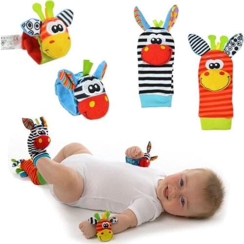 Baby Rattles Plush Toy Newborn Socks Animal Cute Cartoon