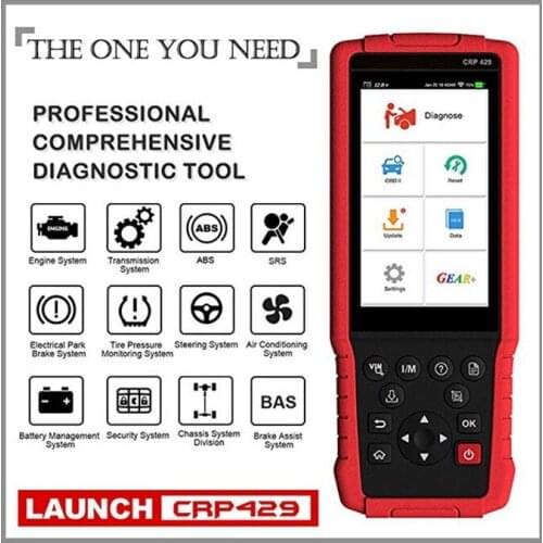 Launch CRP429 OBD2 Scanner Scan Tool Full System Code Reader 8 Reset Functions of ABS Brake Bleed, Oil Reset, EPB, BMS, SAS, DPF